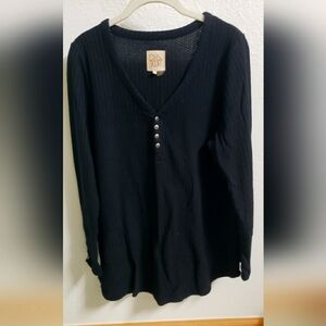 CHASER | V-neck Long Sleeve Waffle Knit Sweater